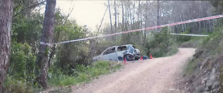 Coche calcinado de Pedro Rodríguez